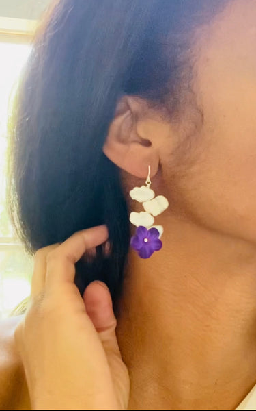 Violets & Pearls Earrings
