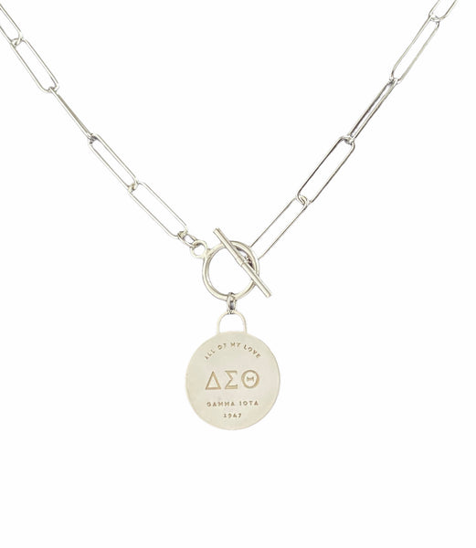 Please Return to DST Charm Necklace - Paperclip Chain