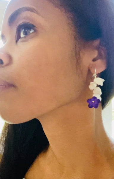 Violets & Pearls Earrings