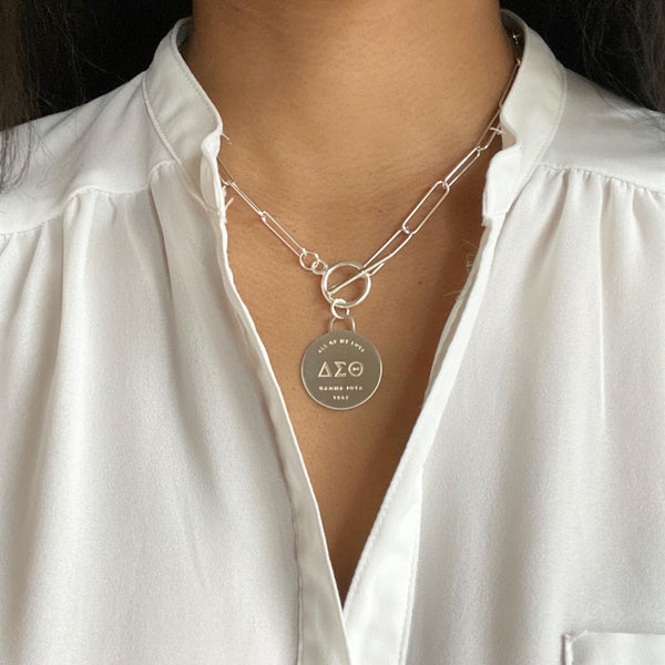 Please Return to DST Charm Necklace - Paperclip Chain